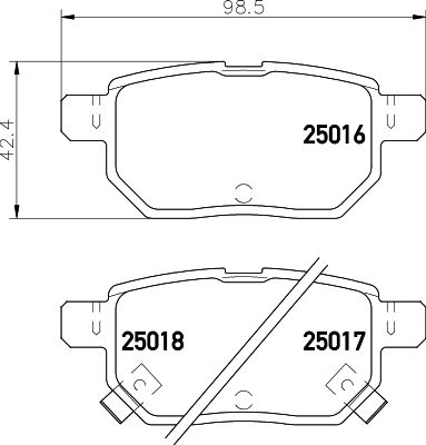 HELLA Bremsbelagsatz, Scheibenbremse (8DB 355 014-991)