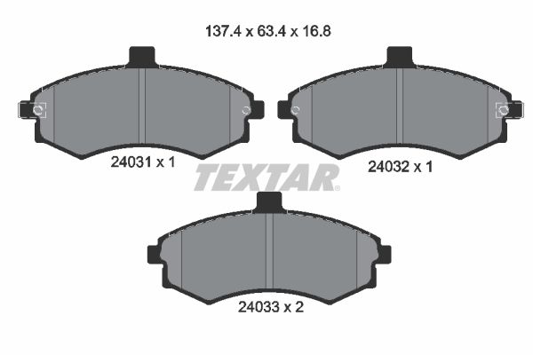 TEXTAR Bremsbelagsatz, Scheibenbremse (2403101)