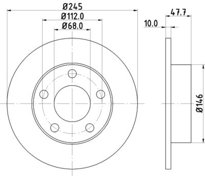 HELLA Bremsscheibe (8DD 355 105-681)