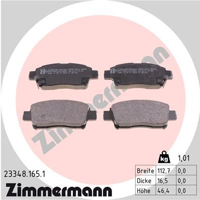 ZIMMERMANN Bremsbelagsatz, Scheibenbremse (23348.165.1)