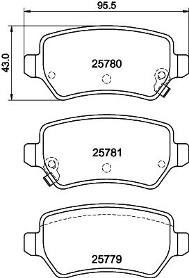 HELLA Bremsbelagsatz, Scheibenbremse (8DB 355 040-611)