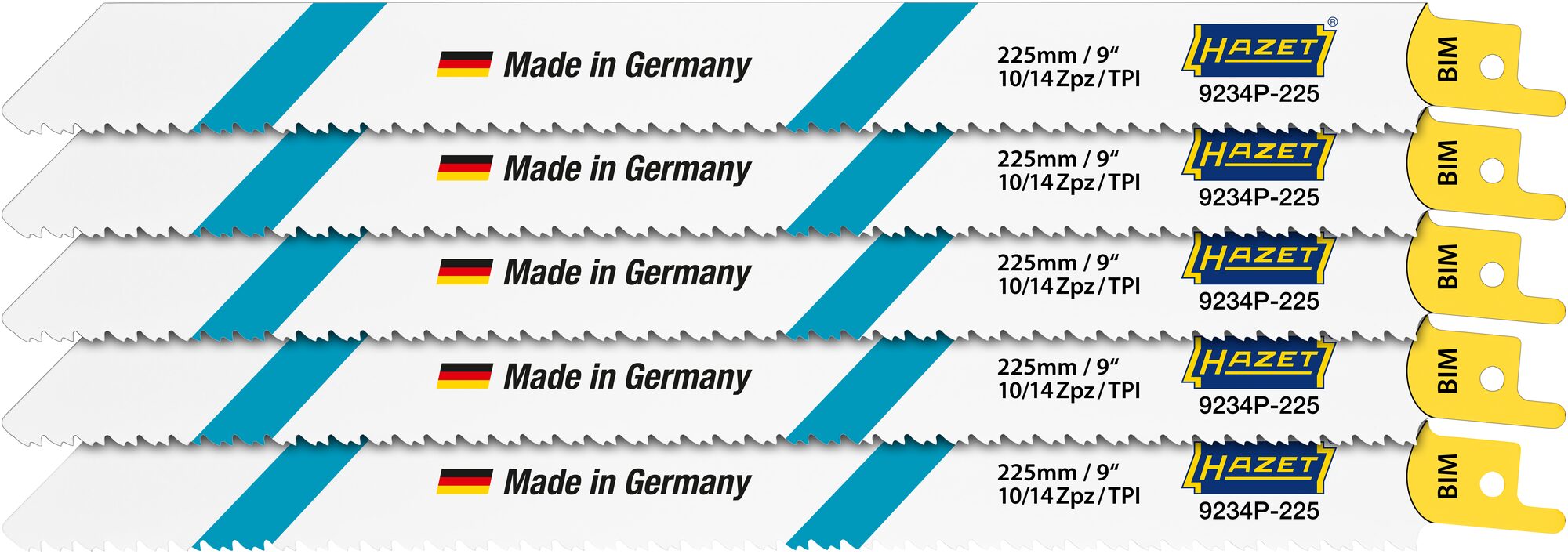 HAZET Sägeblätter Satz 9234P-225/5 ∙ Anzahl Werkzeuge: 5