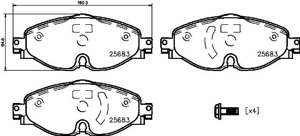 BREMBO Bremsbelagsatz, Scheibenbremse (P 85 147)