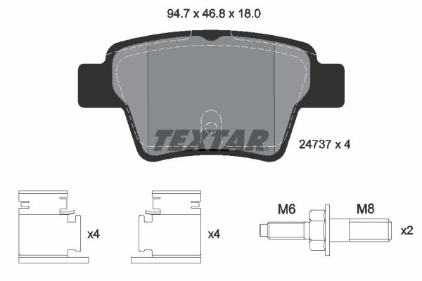 TEXTAR Bremsbelagsatz, Scheibenbremse (2473701)