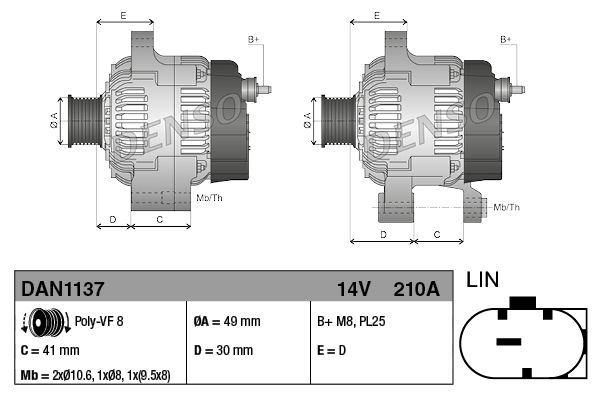 DENSO Generator (DAN1137) Thumbnail