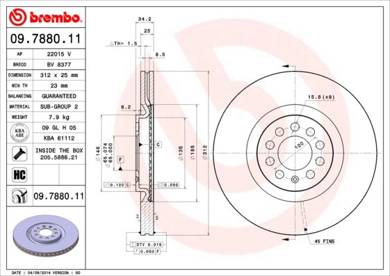 BREMBO Bremsscheibe (09.7880.11)