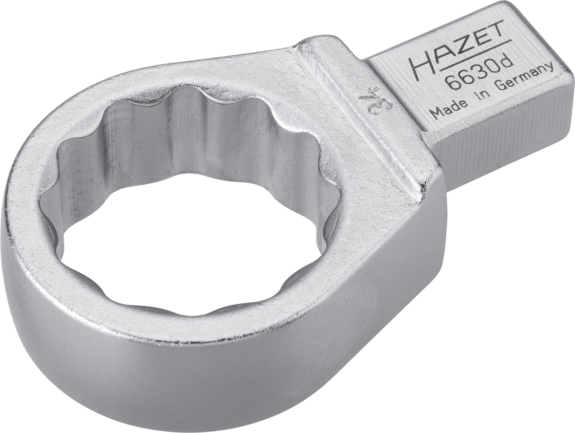 HAZET Einsteck-Ringschlüssel 6630D-34 ∙ Einsteck-Vierkant 14 x 18 mm ∙ Außen-Doppel-Sechskant-Tractionsprofil ∙ 34 mm