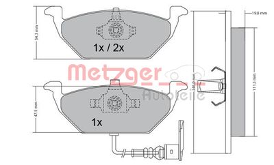 METZGER Bremsbelagsatz, Scheibenbremse (1170002) 4250032666927 1170002