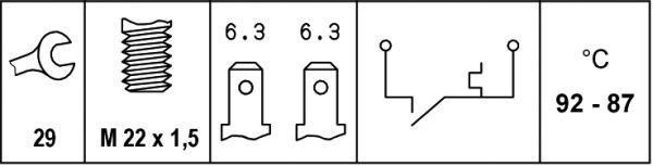 HELLA Temperaturschalter, Kühlerlüfter (6ZT 007 800-001)