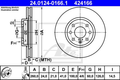 ATE Bremsscheibe (24.0124-0166.1)