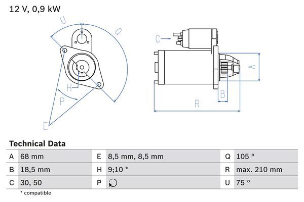 BOSCH Starter (0 986 017 120)