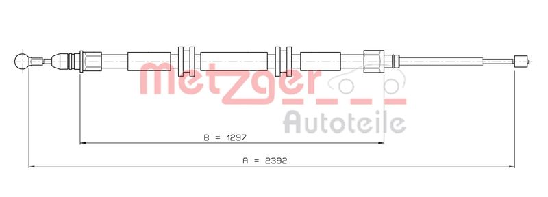 METZGER Seilzug, Feststellbremse (11.6686)
