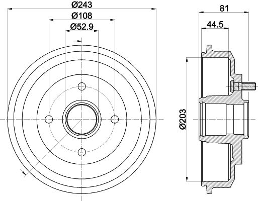 HELLA Bremstrommel (8DT 355 300-601) HELLA Bremstrommel (8DT 355 300-601)