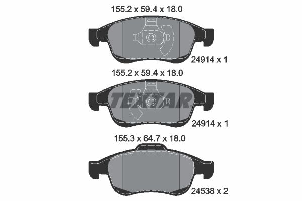 TEXTAR Bremsbelagsatz, Scheibenbremse (2491401)