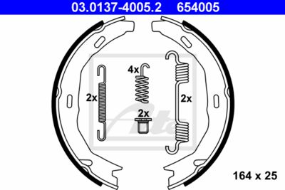 ATE Bremsbackensatz, Feststellbremse (03.0137-4005.2) Thumbnail