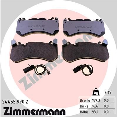 ZIMMERMANN Bremsbelagsatz, Scheibenbremse (24455.970.2)