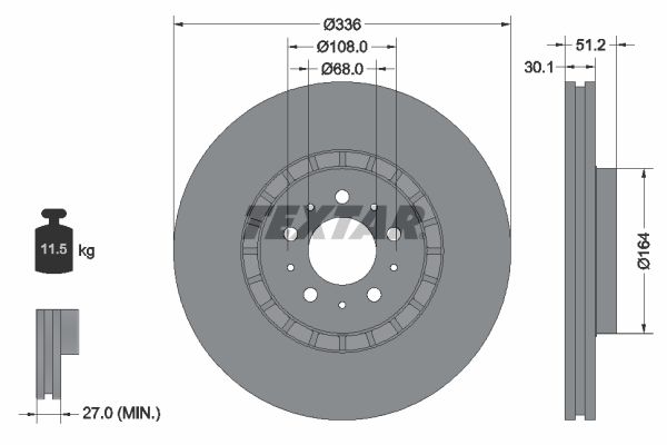 TEXTAR Bremsscheibe (92126705)