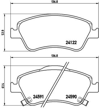 BREMBO Bremsbelagsatz, Scheibenbremse (P 83 079)