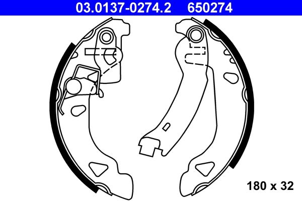 ATE Bremsbackensatz (03.0137-0274.2)