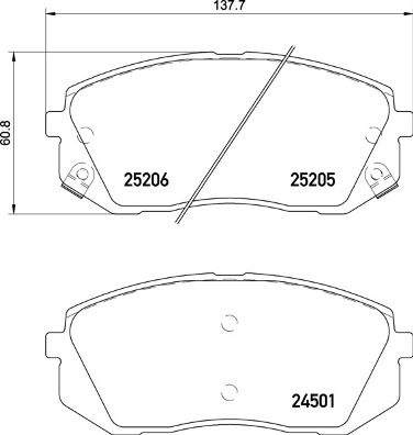 BREMBO Bremsbelagsatz, Scheibenbremse (P 30 093X)