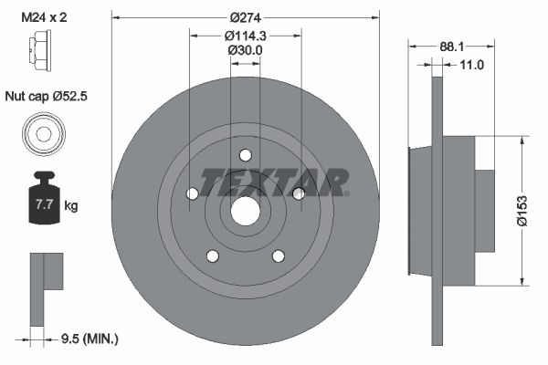 TEXTAR Bremsscheibe (92232603)
