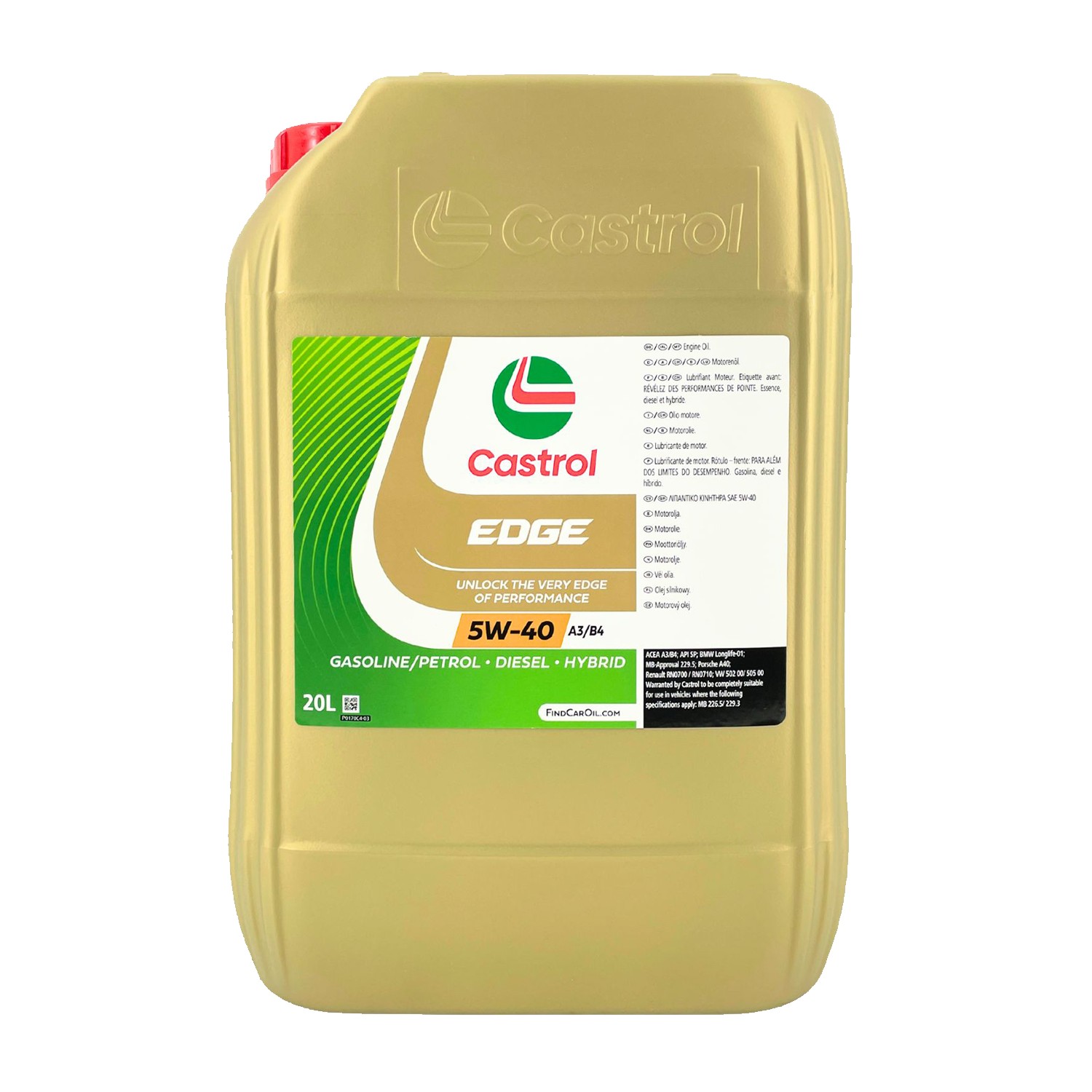 Castrol EDGE 5W-40 A3/B4, 20 l (15C4AC)