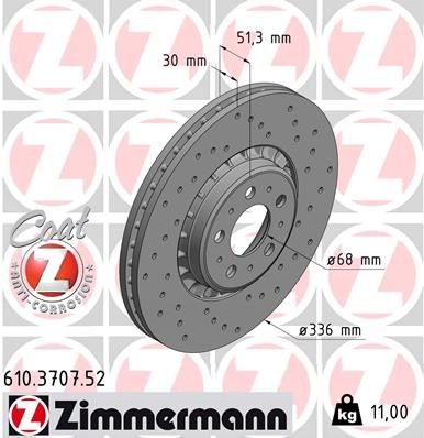 ZIMMERMANN Bremsscheibe (610.3707.52)