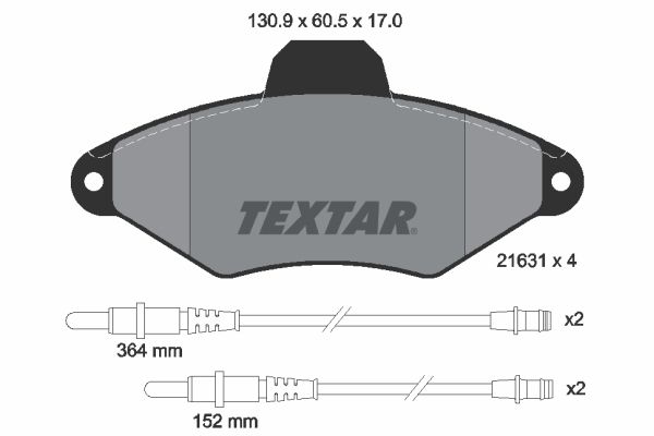 TEXTAR Bremsbelagsatz, Scheibenbremse (2163102)