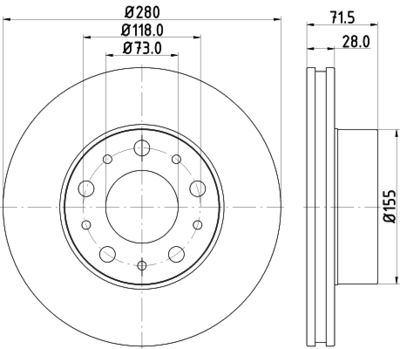HELLA Bremsscheibe (8DD 355 122-691)