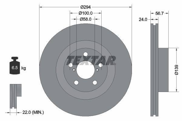 TEXTAR Bremsscheibe (92139500)