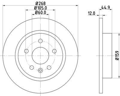 HELLA Bremsscheibe (8DD 355 116-581) 4082300381245 8DD 355 116-581