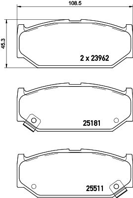 HELLA PAGID Bremsbelagsatz, Scheibenbremse (8DB 355 021-121)