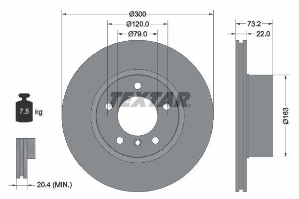 TEXTAR Bremsscheibe (92238505)