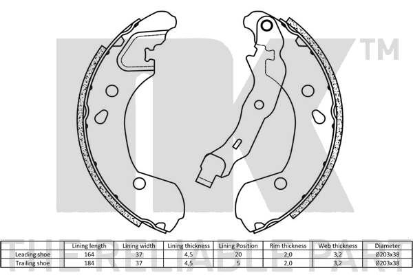 NK Bremsbackensatz (2722693) NK Bremsbackensatz (2722693)