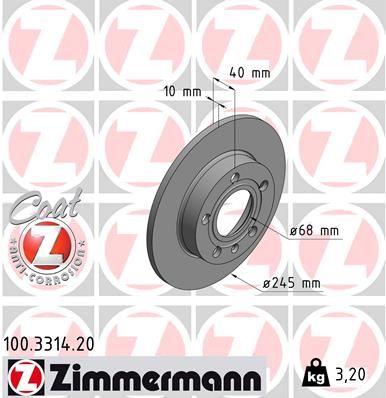 ZIMMERMANN Bremsscheibe (100.3314.20)