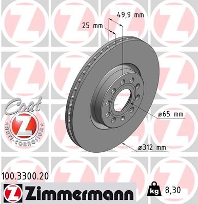 ZIMMERMANN Bremsscheibe (100.3300.20)