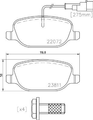 BREMBO Bremsbelagsatz, Scheibenbremse (P 23 166)