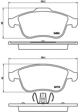 BREMBO Bremsbelagsatz, Scheibenbremse (P 68 047)