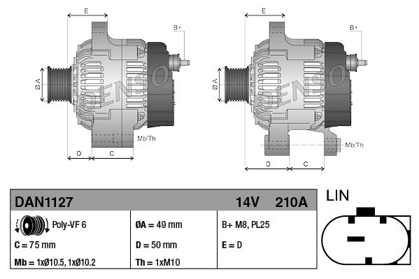DENSO Generator (DAN1127) DENSO Generator (DAN1127)