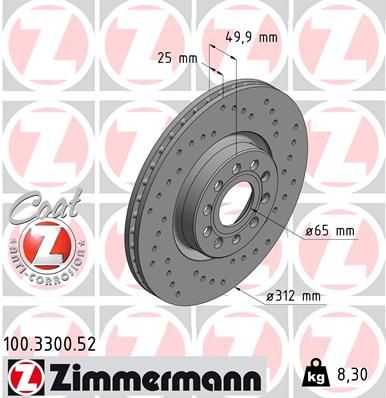 ZIMMERMANN Bremsscheibe (100.3300.52)