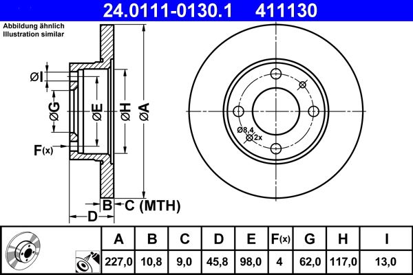 ATE Bremsscheibe (24.0111-0130.1)