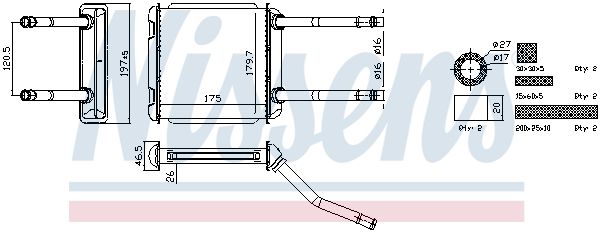 NISSENS Wärmetauscher, Innenraumheizung (726531) NISSENS Wärmetauscher, Innenraumheizung (726531)