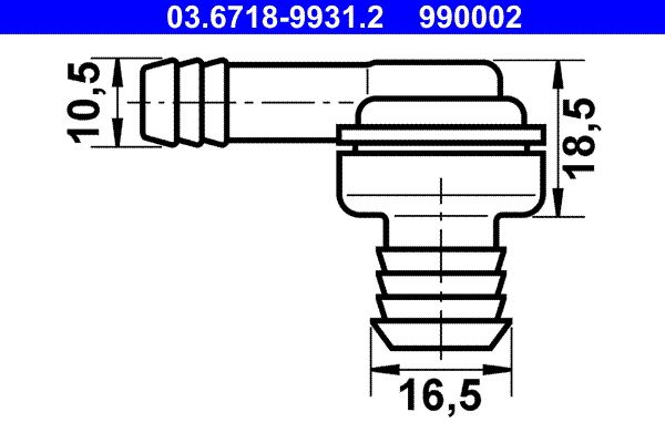 ATE Anschlussstutzen, Unterdruckleitung (03.6718-9931.2) Thumbnail