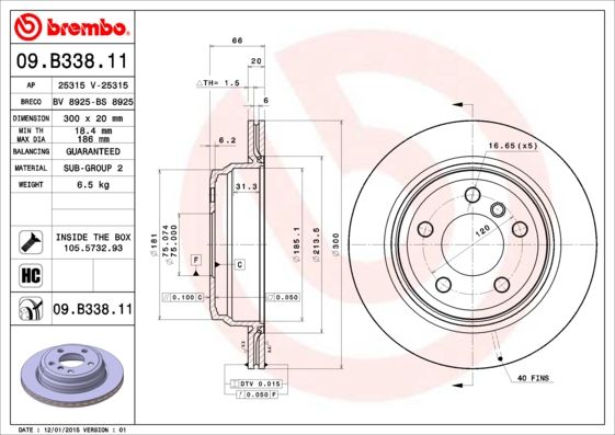 BREMBO Bremsscheibe (09.B338.11)