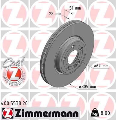 ZIMMERMANN Bremsscheibe (400.5538.20)