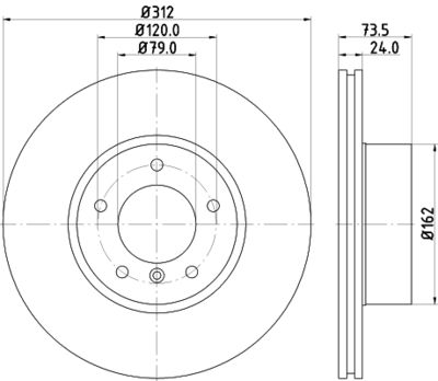 HELLA Bremsscheibe (8DD 355 128-921)