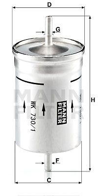 MANN-FILTER Kraftstofffilter (WK 730/1) Thumbnail