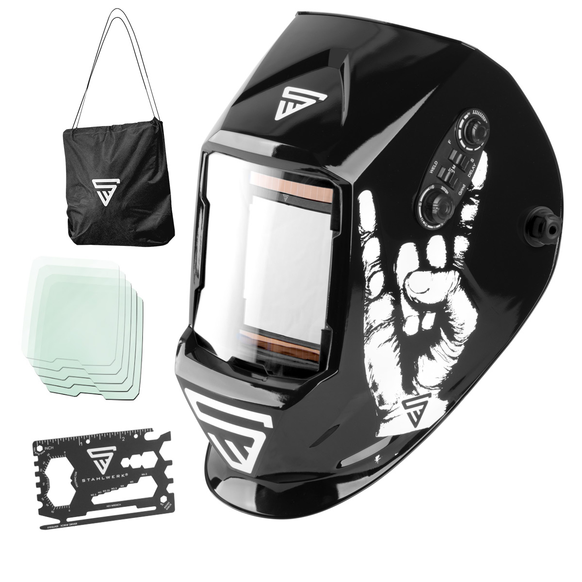 STAHLWERK Automatik Schweißhelm ST-990 SE "Sonderedition Rock" Real Colour 3 in 1