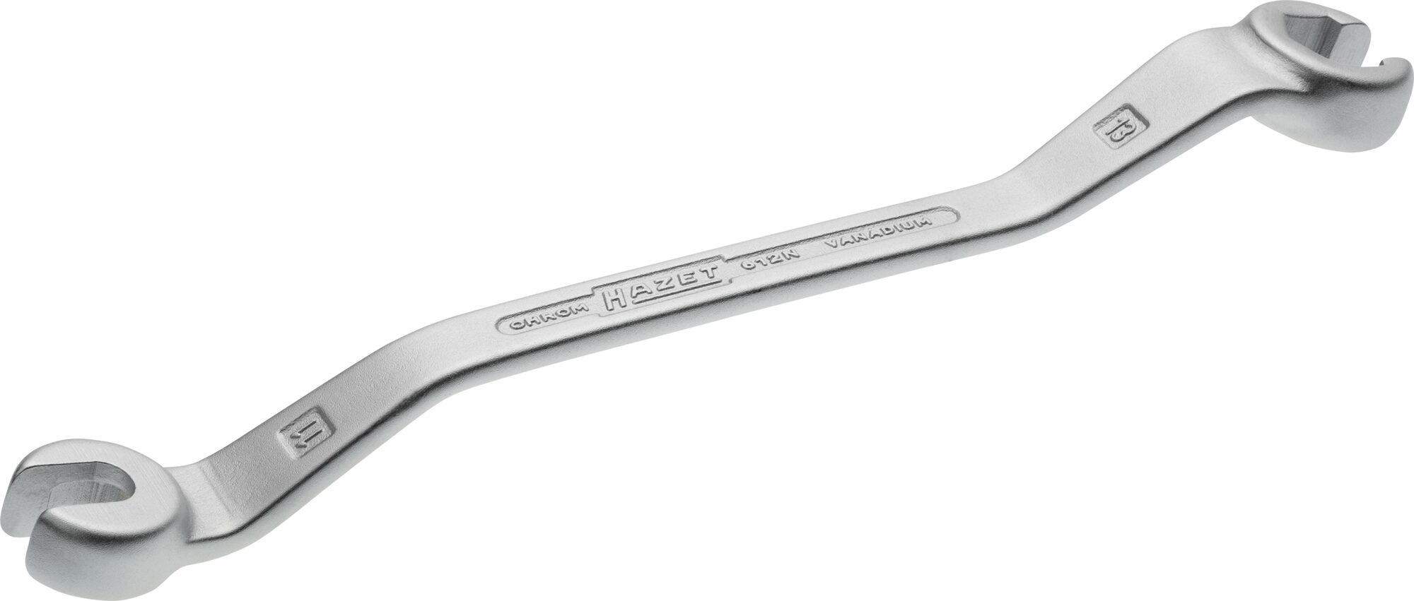 HAZET Doppel-Ringschlüssel ∙ offen 612N-11X13 ∙ Außen-Sechskant Profil ∙ 11 x 13 mm