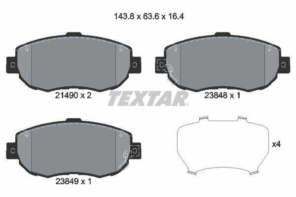 TEXTAR Bremsbelagsatz, Scheibenbremse (2149001)